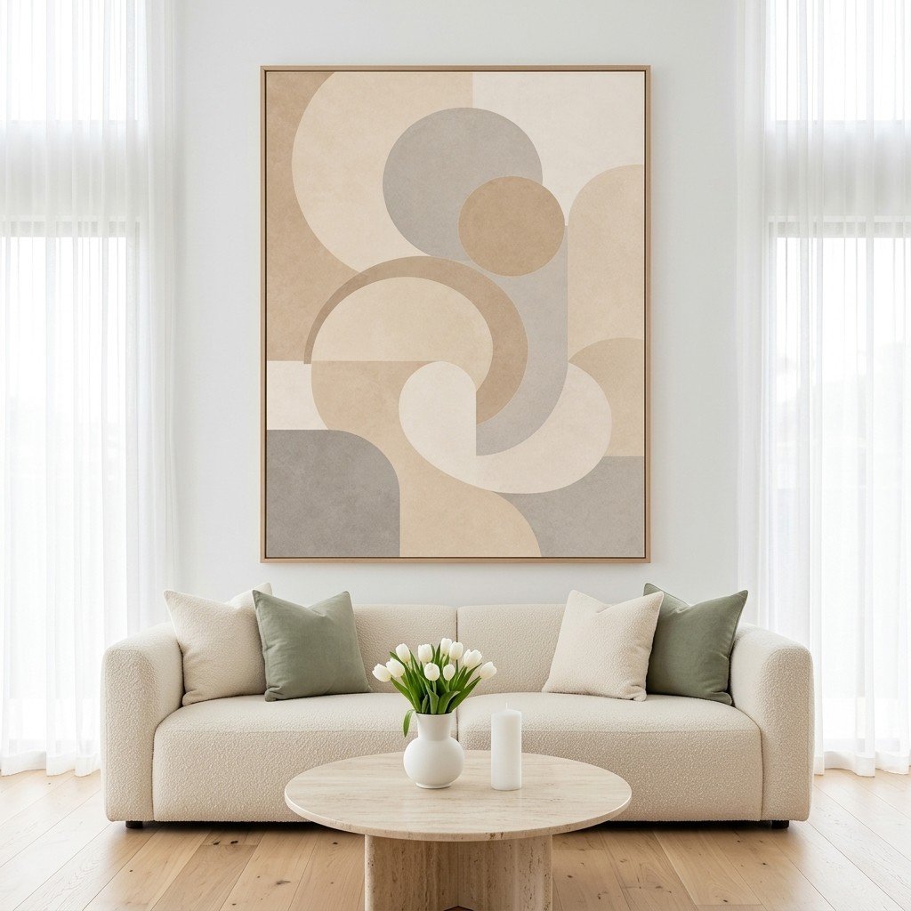 Abstract Neutral Shapes Wall Art Scandinavian Printable Poster