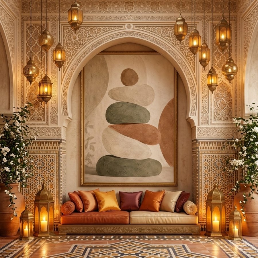 Abstract Stone Shapes Boho Wall Art gift