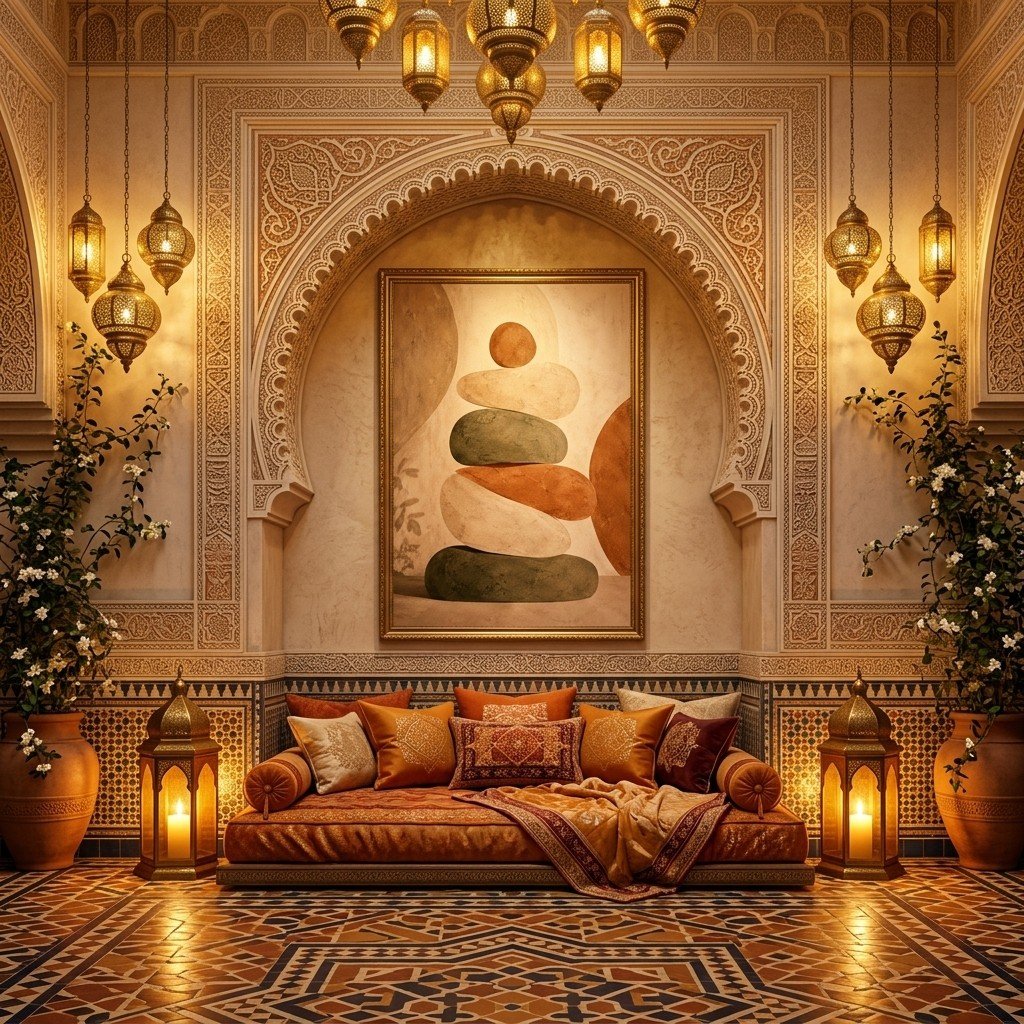 Abstract Stone Shapes Boho Wall Art texture