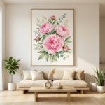 Blush Peony Floral Wall Art Printable Botanical Watercolor Home Decor