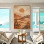 Boho Desert Landscape Wall Art Print close texture view