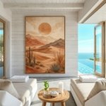 Boho Desert Landscape Wall Art Print housewarming gift