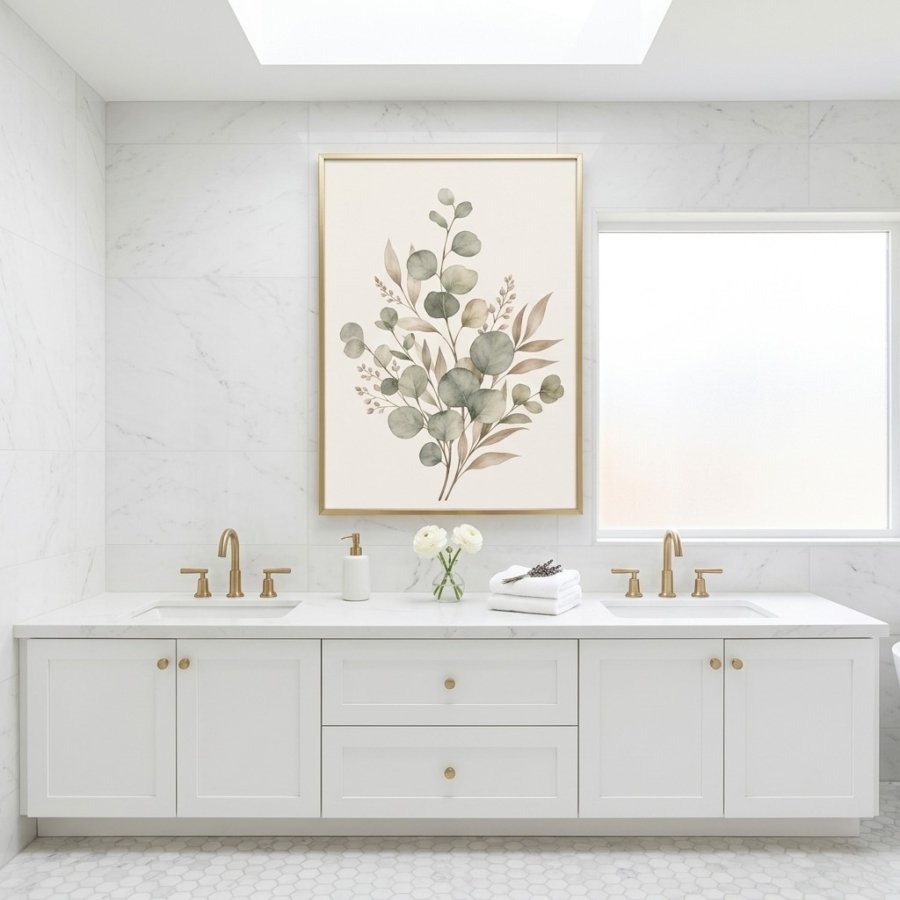 Boho Eucalyptus Wall Decor Neutral Sage Printable Poster