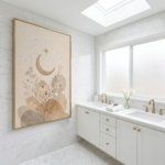 Boho Moon Phase Wall Art Neutral Beige Botanical Poster