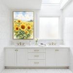 Boho Sunflower Wall Art Watercolor Floral Printable Living Room Decor