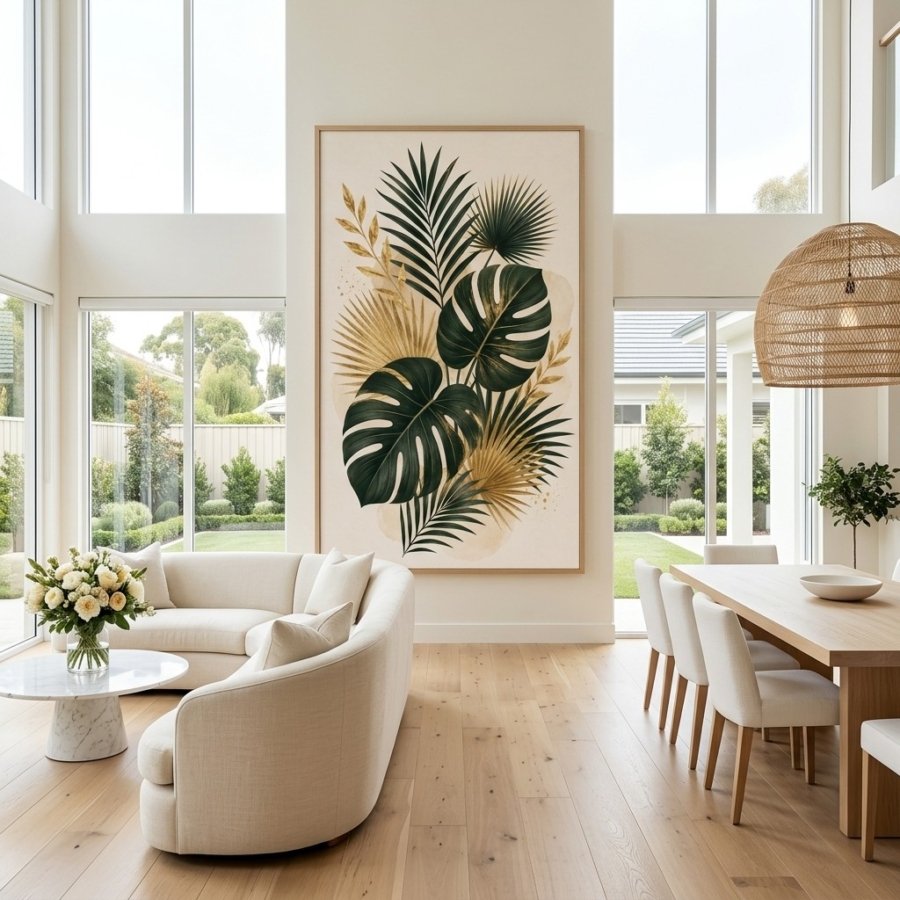 Dark Green Palm Botanical Print Modern Luxury Wall Decor Download