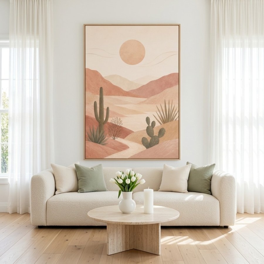 Earth Tone Desert Landscape Print Modern Boho Wall Decor