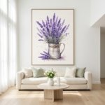 Elegant Purple Floral Printable Farmhouse Kitchen Wall Decor