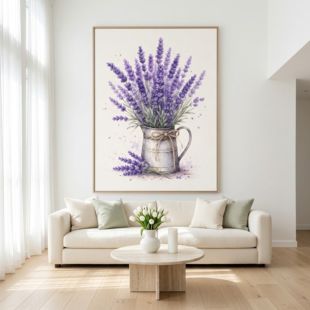 Elegant Purple Floral Printable Farmhouse Kitchen Wall Decor