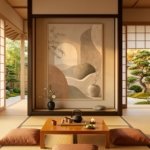 Japandi Boho Abstract Wall Art Print gift
