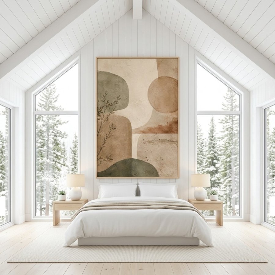 Luxury Wabi Sabi Neutral Textured Boho Wall Art Gift