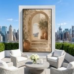 Mediterranean Terracotta Arch Boho Wall Art Print detail