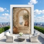 Mediterranean Terracotta Arch Boho Wall Art Print room