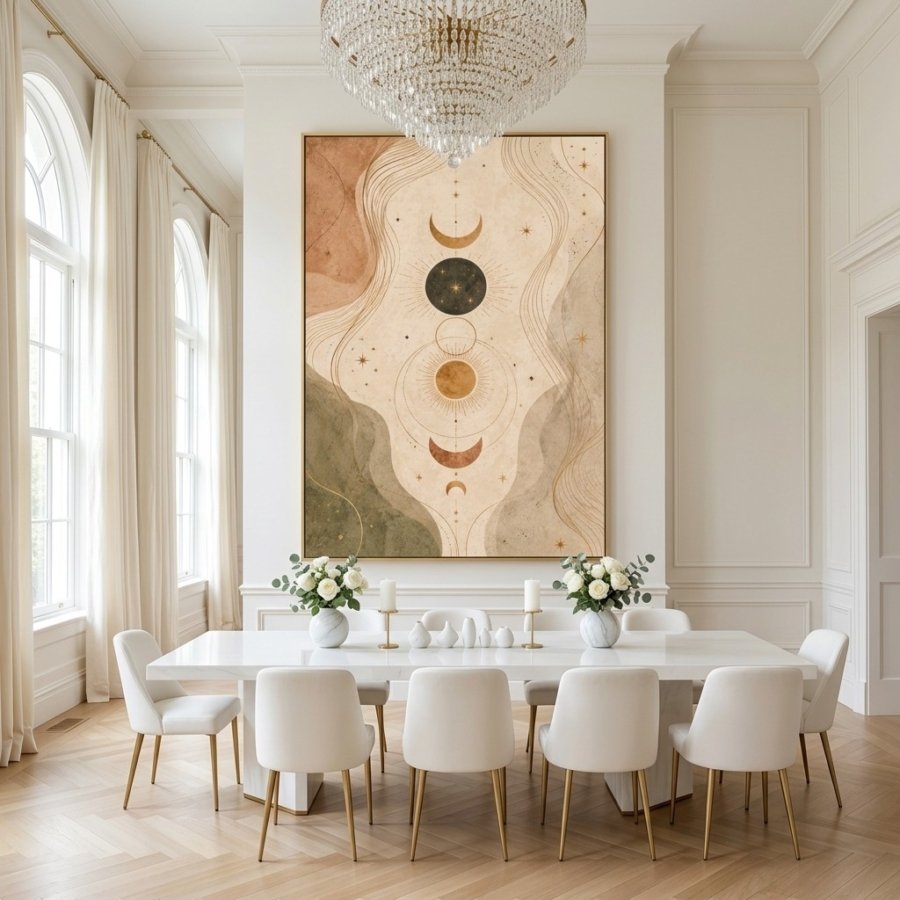 Minimal Celestial Line Art Wall Art detail