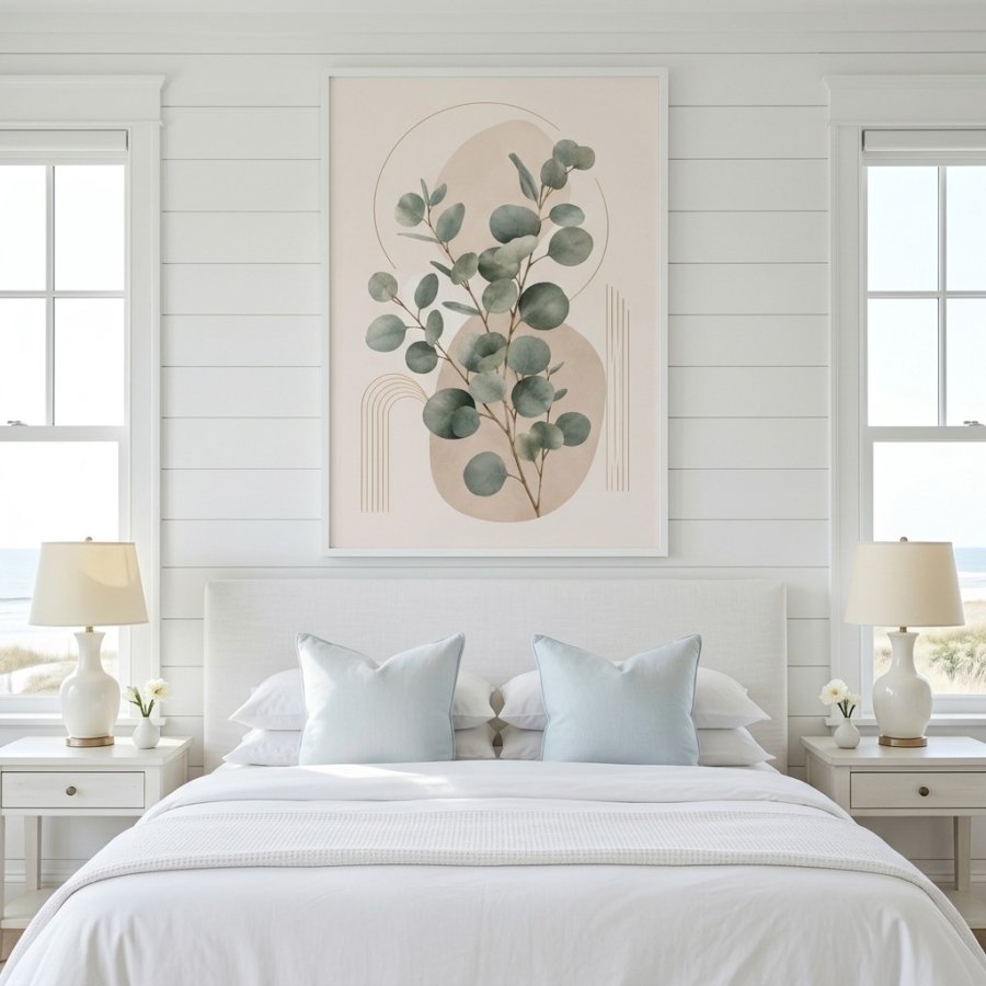Minimalist Eucalyptus Leaves Wall Decor Scandinavian Printable Artwork