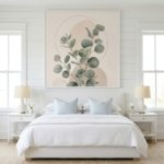 Minimalist Eucalyptus Wall Art Print Neutral Botanical Decor Beige Modern Printable Art