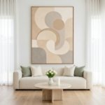 Minimalist Geometric Wall Art Neutral Beige Abstract Print