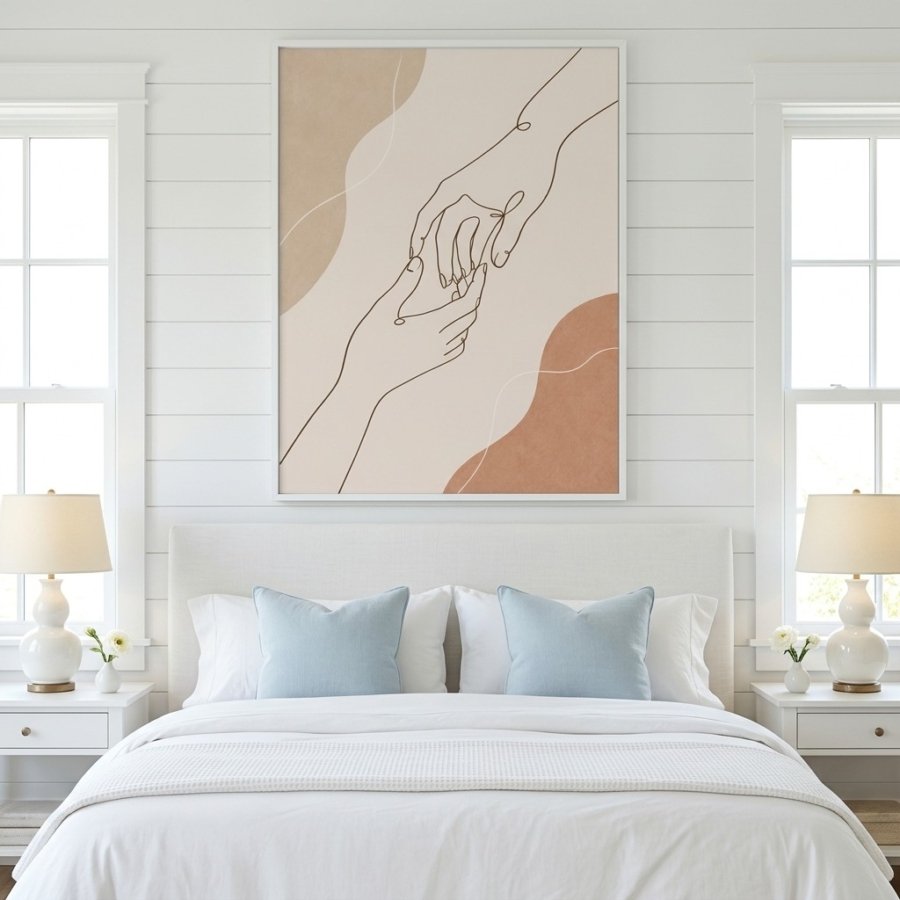 Minimalist Hand Illustration Contemporary Boho Decor