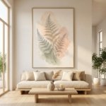 Minimalist Watercolor Fern Wall Art Scandinavian Printable Poster