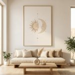 Modern Neutral Celestial Wall Decor Sun Moon Printable