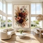Moody Autumn Floral Watercolor Wall Art Rustic Luxury Botanical Print
