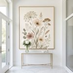 Muted Tone Wildflower Print Minimalist Neutral Home Artwork