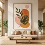 Neutral Abstract Botanical Wall Art Scandinavian Style Poster