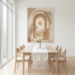 Neutral Arch Landscape Print Warm Taupe Wall Decor