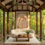 Neutral Boho Rainbow Wall Art Print size guide