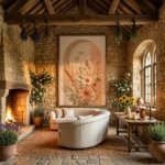 Neutral Floral Arch Boho Wall Art detail
