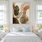 Neutral Tropical Leaves Wall Art Minimalist Editorial Poster