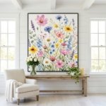 Pastel Wildflower Watercolor Print Spring Botanical Wall Art Download