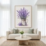 Purple Lavender Botanical Print Rustic Farmhouse Wall Art Download