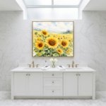 Rustic Country Sunflower Print Bright Botanical Wall Art Download