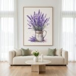 Rustic Lavender Watercolor Wall Art Farmhouse Botanical Printable Decor