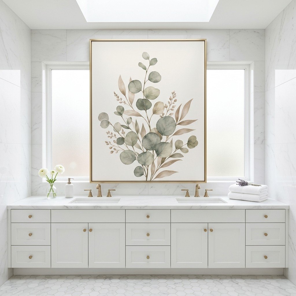 Scandinavian Botanical Print Taupe Green Wall Artwork