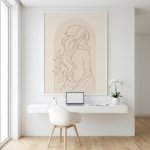 Scandinavian Neutral Line Art Printable Boho Chic Wall Decor