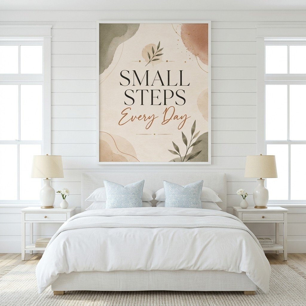 Small Steps Every Day Printable Wall Art Neutral Minimalist Decor