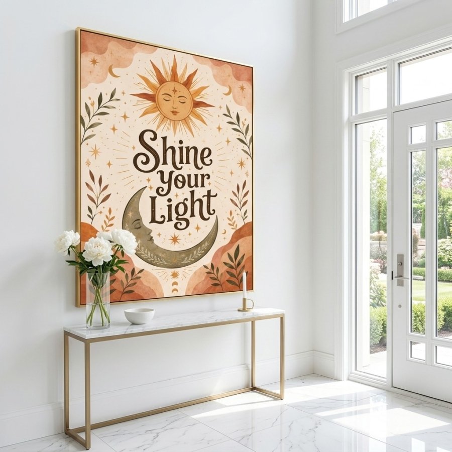 Spiritual Quote Wall Art Boho Sun Moon Digital Download