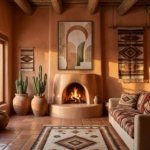 Terracotta Abstract Boho Arch Poster