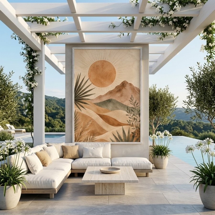 Terracotta Desert Sun Diptych Boho Wall Art Set gift