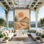 Terracotta Desert Sun Diptych Boho Wall Art Set sizes
