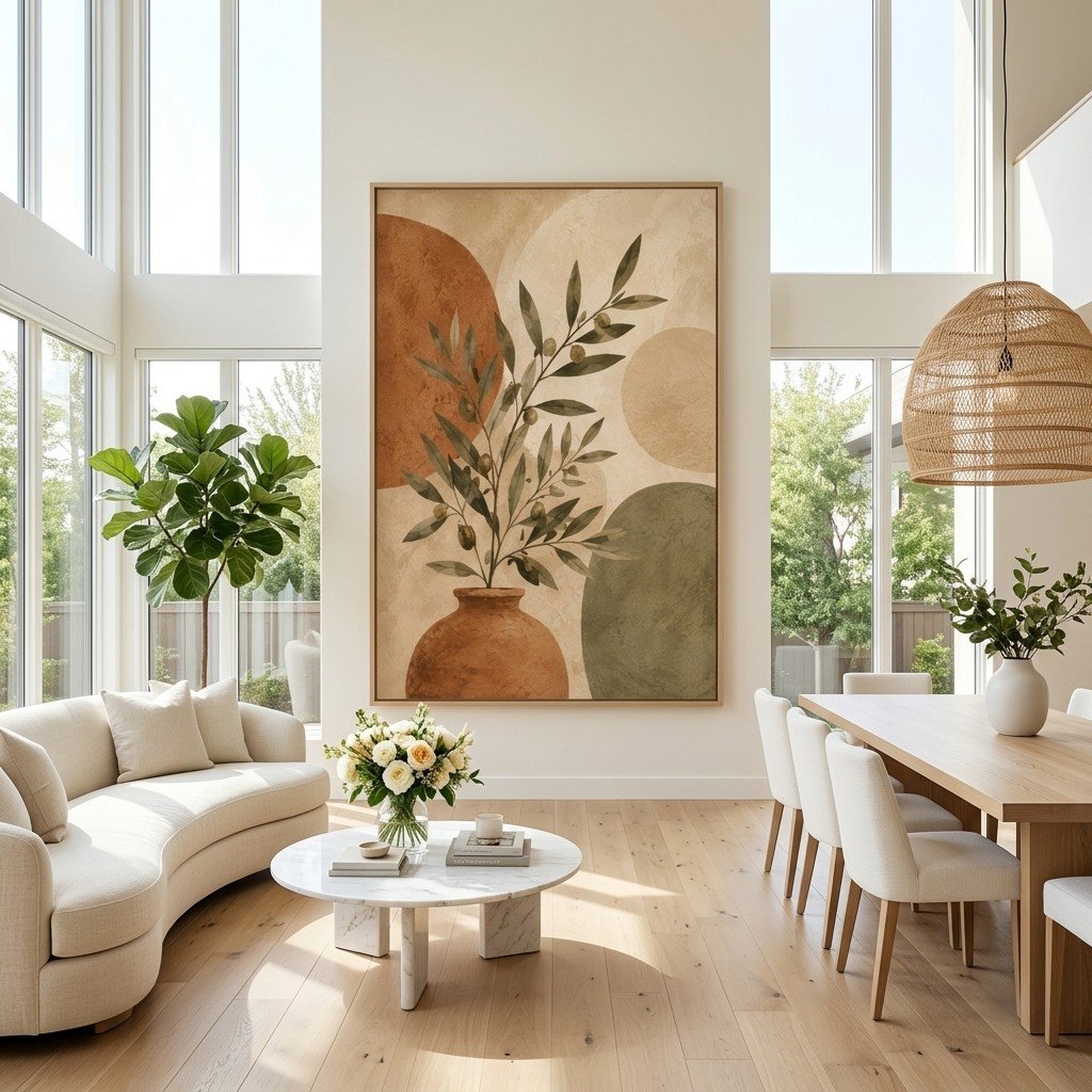 Textured Botanical Boho Wall Art sizing