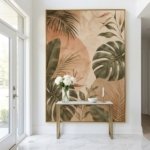 Tropical Boho Botanical Wall Art leaf detail closeup