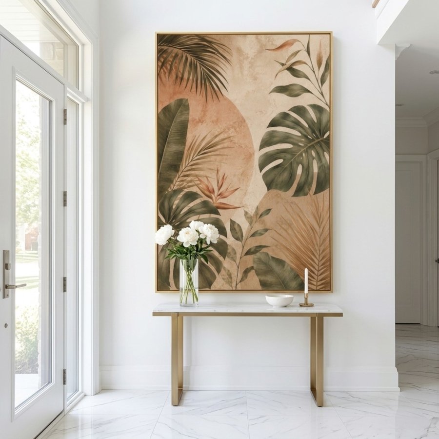 Tropical Boho Botanical Wall Art printable size guide