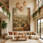Vintage Olive Grove Boho Wall Art detail