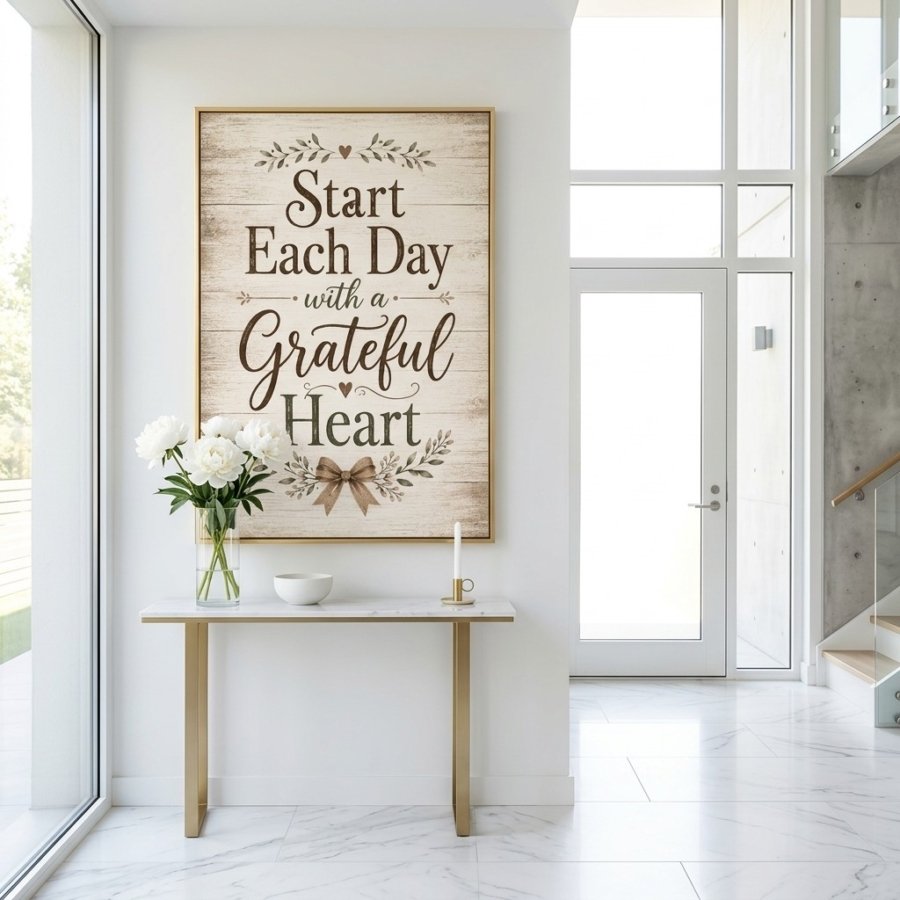 Vintage Rustic Grateful Heart Printable Home Wall Art