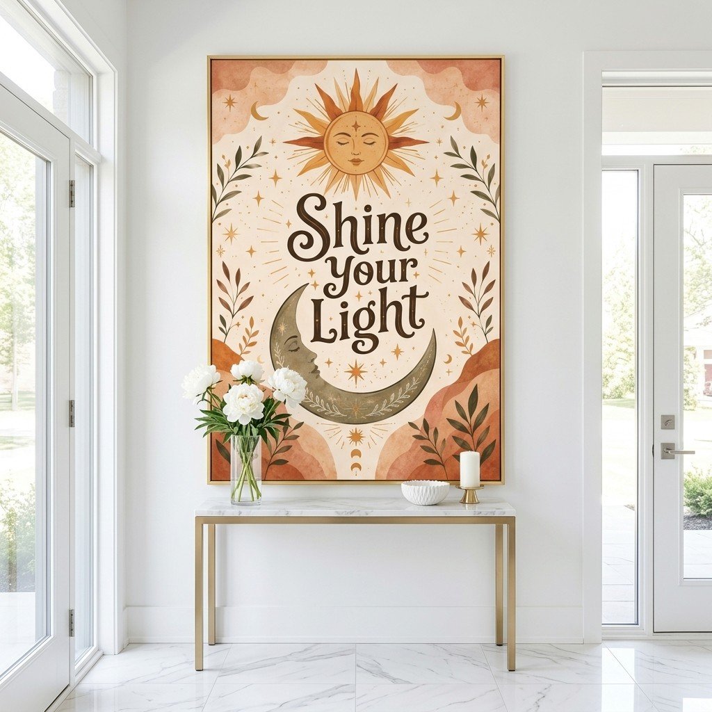 Whimsical Boho Printable Wall Art Celestial Home Decor